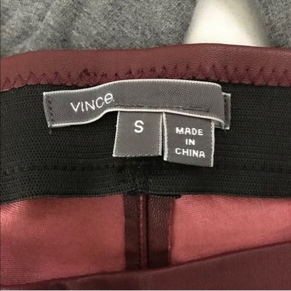 Vince real leather bordeaux leggings - Picture 5 of 5